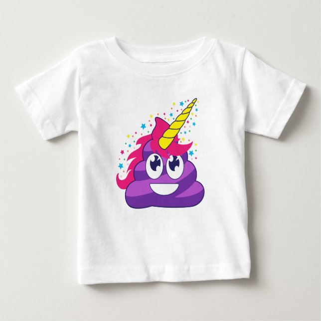 Poopy Unicorn Emoji Baby T-Shirt (Front)