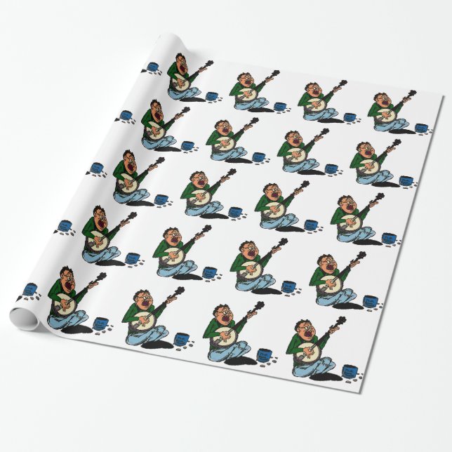 Poor Banjo Picker Wrapping Paper (Unrolled)