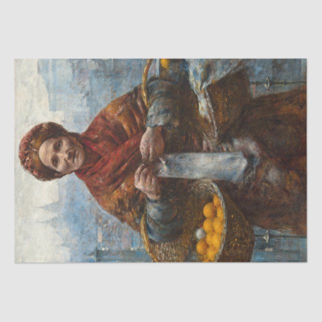 Poor Jewish Woman Selling Oranges in Poland Tissue Paper (Front)