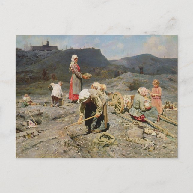 Poor People Gathering Coal Postcard (Front)