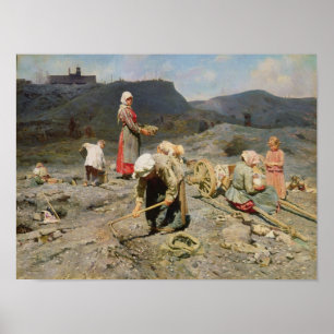 Poor People Gathering Coal Poster