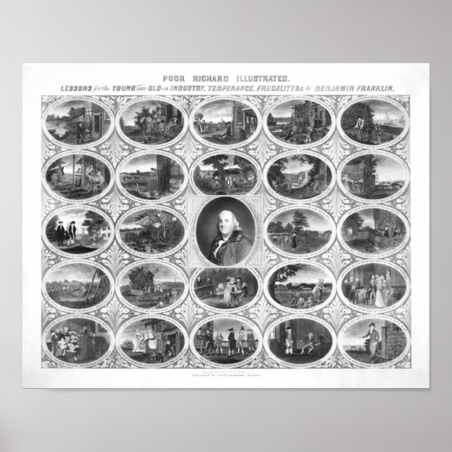 Poor Richard Illustrated - By Benjamin Franklin Poster (Front)