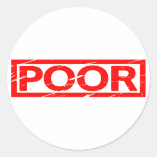 Poor Stamp Classic Round Sticker