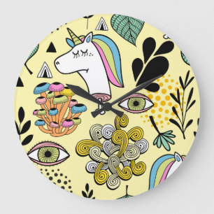 Poor Unicorn Large Clock