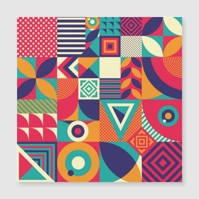 Pop abstract geometric shapes, seamless pattern. (Front)