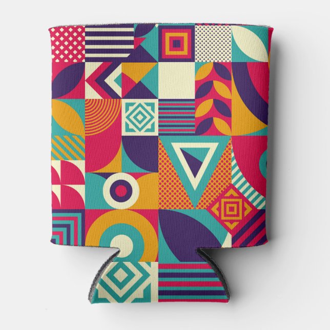 Pop abstract geometric shapes, seamless pattern. can cooler (Front)