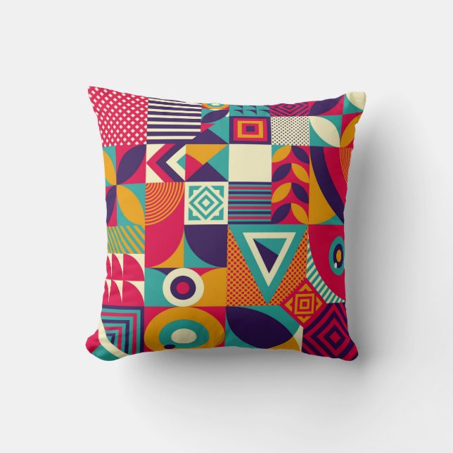 Pop abstract geometric shapes, seamless pattern. cushion (Front)