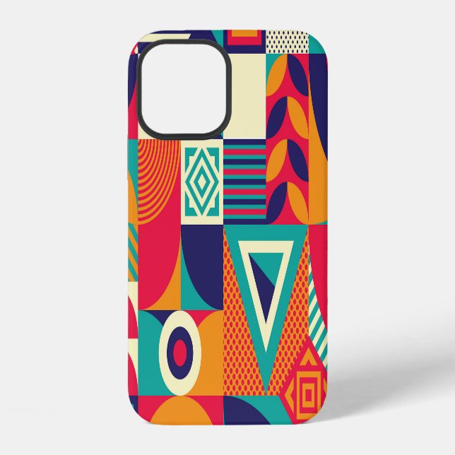 Pop abstract geometric shapes, seamless pattern. iPhone case (Back)