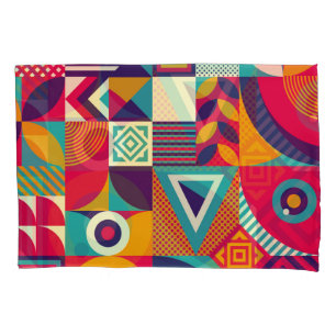 Pop abstract geometric shapes, seamless pattern. pillowcase