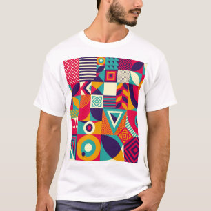 Pop abstract geometric shapes, seamless pattern. T-Shirt