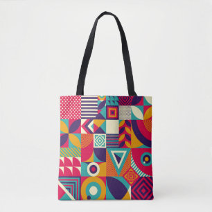 Pop abstract geometric shapes, seamless pattern. tote bag