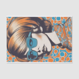 Pop Art: A Groovy Hippy Chick Decoupage paper