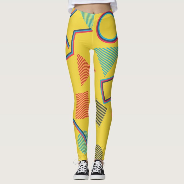 Pop Art: Abstract Colourful Seamless. Leggings (Front)