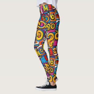 Pop art abstract geometric pattern 28 leggings