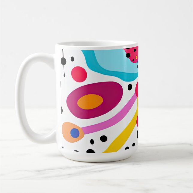 Pop Art Abstract Pattern, Pop Art Inspired Pattern Coffee Mug (Left)
