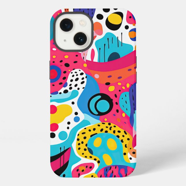 Pop Art Abstract Pattern, Pop Art Inspired Pattern iPhone Case (Back)