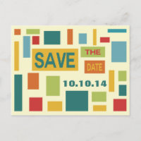 Pop Art Abstract Save The Date Postcard