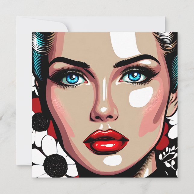 Pop Art Ai Comic Book Woman's Face (Front)