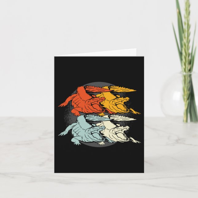 Pop Art Alligator Crocodile  Card (Front)