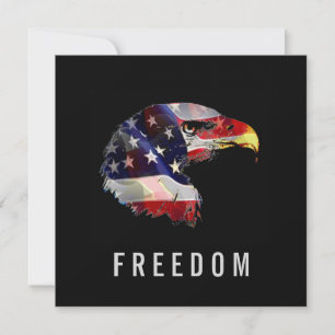 Pop Art American Flag Eagle Freedom Patriot Holiday Card