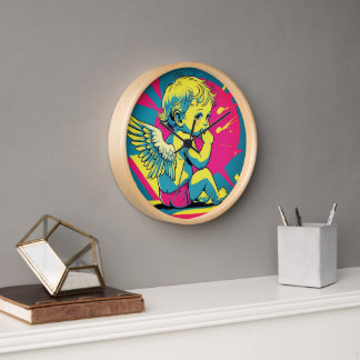Pop Art Angel Wall Clock ポップアート風エンジェル壁掛け時計 Clock