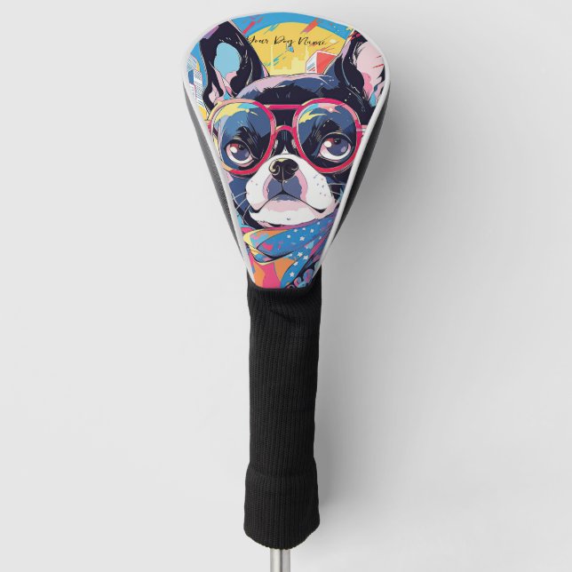Pop Art Anime Boston Terrier Dog 004 - Victoria Sa Golf Head Cover (Front)