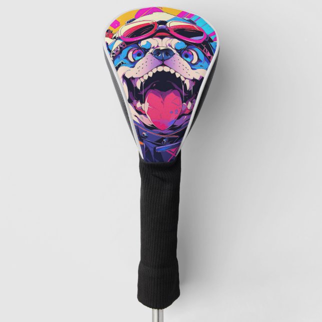 Pop Art Anime Bulldog 001 - Victoria Sasuke Golf Head Cover (Front)