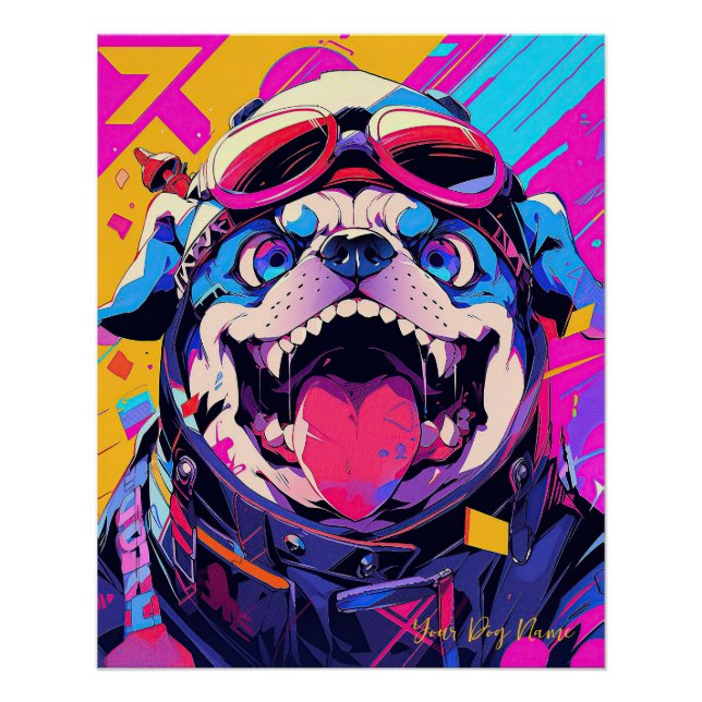 Pop Art Anime Bulldog 001 - Victoria Sasuke Poster (Front)