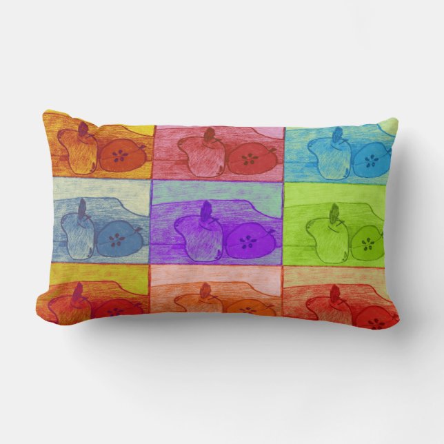 Pop Art Apple Lumbar Accent Pillow (Front)