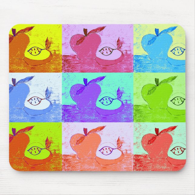 Pop Art Apple Mouse Pad (Front)