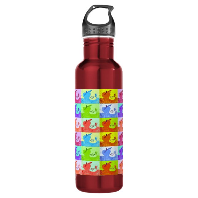 Pop Art Apple Pexagon Water Bottle (Front)