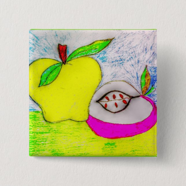 Pop Art Apples 15 Cm Square Badge (Front)