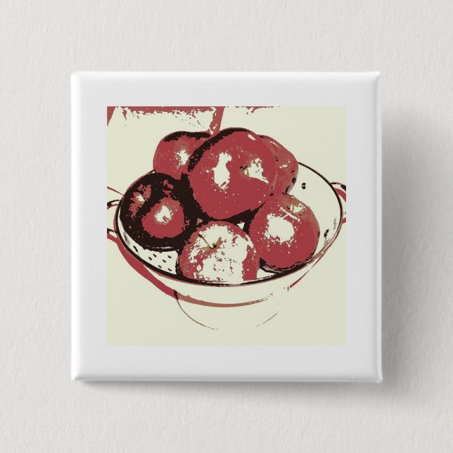 Pop Art Apples 15 Cm Square Badge (Front)