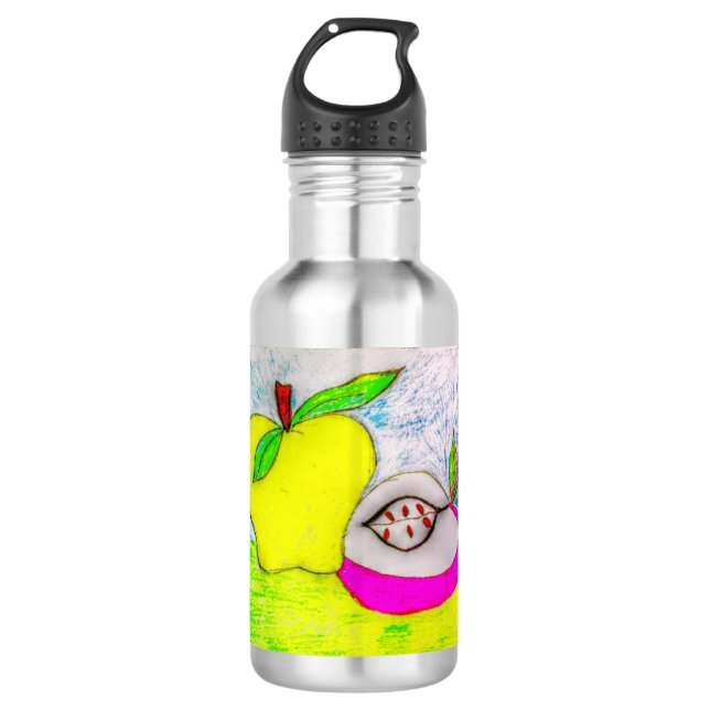 Pop Art Apples 24 oz Aluminium Water Bottle (Front)
