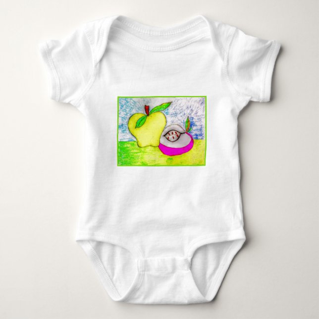 Pop Art Apples Infant Organic Creeper (Front)