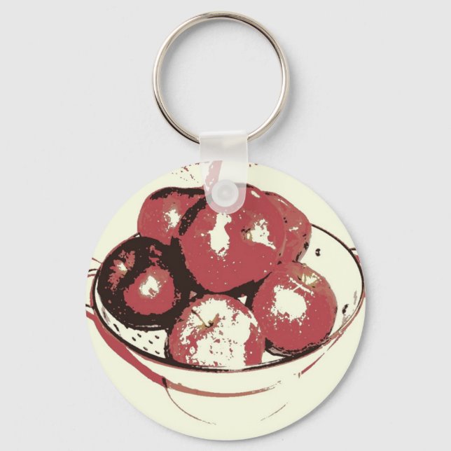 Pop Art Apples Key Ring (Front)