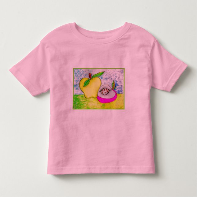 Pop Art Apples Toddler Ringer T-Shirt (Front)