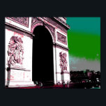 Pop Art Arc de Triomphe Poster<br><div class="desc">Pop art-inspired poster of L'Arc de Triomphe in Paris.</div>