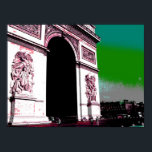Pop Art Arc de Triomphe Poster<br><div class="desc">Pop art-inspired poster of L'Arc de Triomphe in Paris.</div>