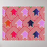 Pop Art Arrows Up Red Violet Blue