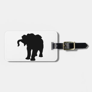 Pop Art Baby Elephant Silhouette Luggage Tag