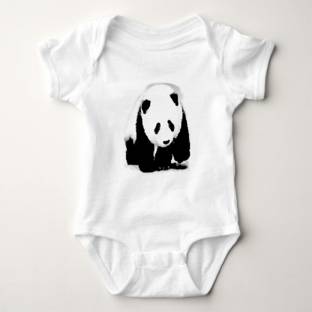 Pop Art Baby Panda Baby Bodysuit (Front)