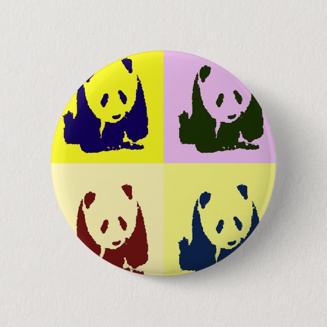 Pop Art Baby Pandas 6 Cm Round Badge (Front)