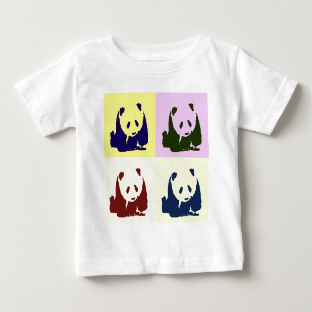 Pop Art Baby Pandas Baby T-Shirt (Front)