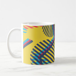 Pop art background, abstract geometric texture. coffee mug