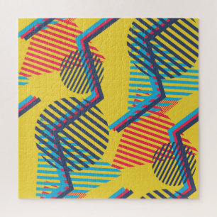 Pop art background, abstract geometric texture. jigsaw puzzle