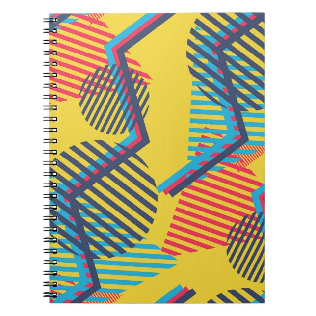 Pop art background, abstract geometric texture. notebook (Front)
