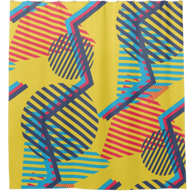 Pop art background, abstract geometric texture. shower curtain (Front)