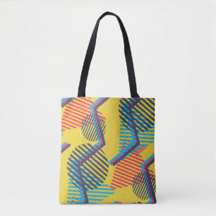 Pop art background, abstract geometric texture. tote bag