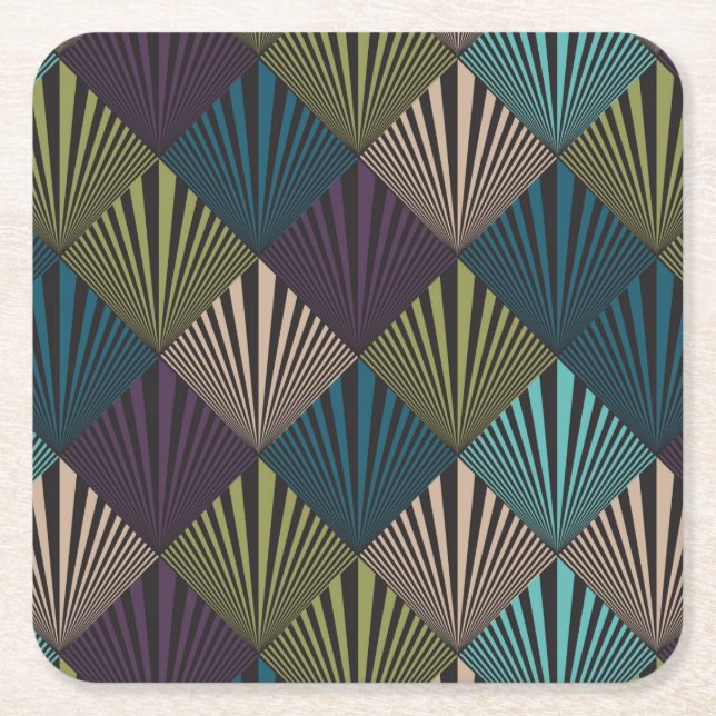 Pop art background square paper coaster (Front)